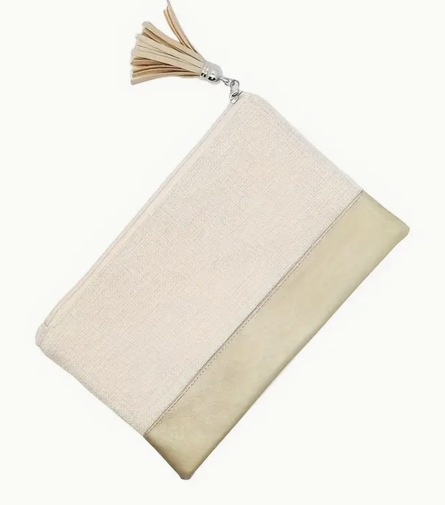 Pochette doré à floche