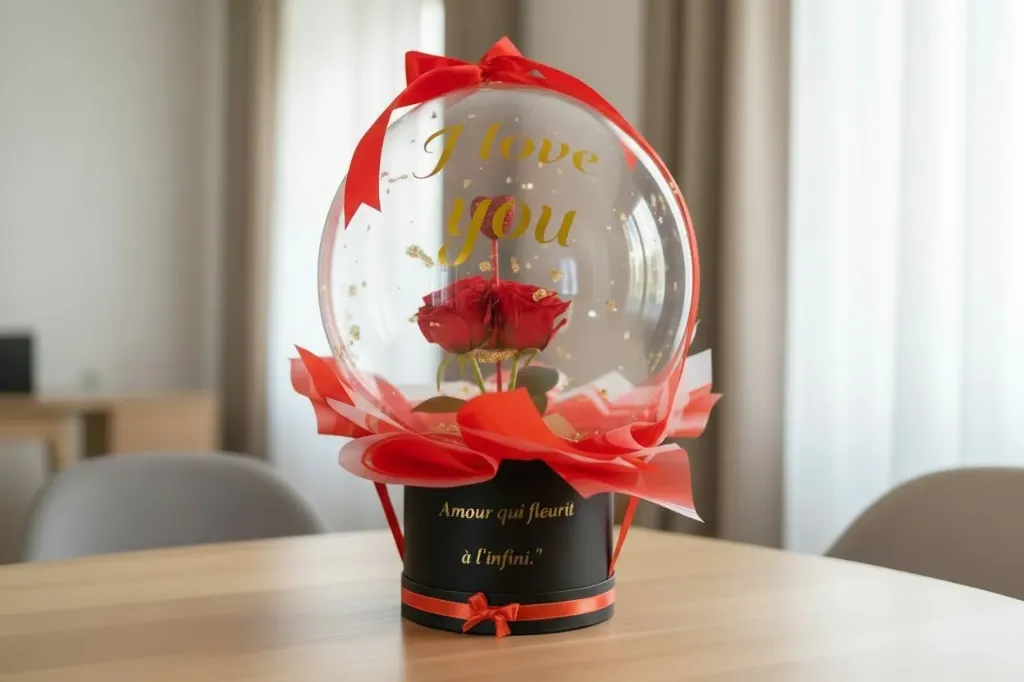 Ballon bulle love avec ferrero rocher